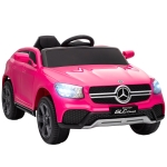 AIYAPLAY Elektroauto für Kinder, 12V Kinderauto mit Fernbedienung, LED-Lichter, Musik, 3 Geschwindigkeiten, 3-6 Jahre, Rosa