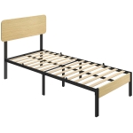 HOMCOM Bedframe 90x200 cm met hoofdbord, voetbord en opbergruimte