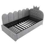Divano letto 90x200 cm con letto estraibile, angolare e reversibile, 203x98x95 cm, Grigio