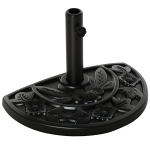 Outsunny Base para Sombrilla Semicircular Peso 9 kg Soporte Parasol de Jardín Apto para Mástil de 35mm/38mm/48mm Relleno de Cemento para Terraza Patio 50x32x32 cm Negro
