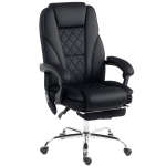 Vinsetto Ergonomische Massage Bureaustoel met Voetsteun, Draaibaar, Op Wielen, Zwart