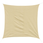 Outsunny Copertină de Soare Pătrată, Protecție UV 95%, Țesătură din Polietilenă, 360 x 360 cm, Ecru