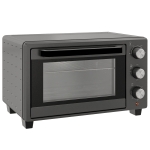 HOMCOM Minibakoven, 21 L Toasteroven met 1 draadrek en 1 bakplaat, 3 kookstanden, 100 °C-230 °C, roestvrij staal, glas, grijs