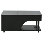 Table basse réglable en hauteur avec rangement caché, compartiments latéraux réglables, 50x100x46 cm, Noir
