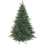 HOMCOM Kunstkerstboom met realistische takken, kunst-dennenboom met opvouwbare standaard, brandvertragend, kunststof, metaal, groen