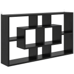 HOMCOM Étagère murale bibliothèque 8 cubes, meuble de rangement, design moderne, 85 x 14,5 x 47,5 cm, noir