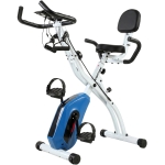 SPORTNOW Vélo d'Appartement Pliable Vélo de Fitness 3 en 1 Silencieux Connecté Kinomap Bluetooth et Zwift 105x53,5x109cm Bleu