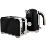 HOMCOM Waterkoker en toasterset met thermometer, 1,7 l, 2200 W waterkoker, 2-sleuven-toaster met 7 bruiningsstanden
