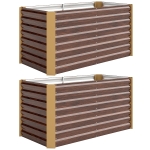 Outsunny Hochbeet 2er-Set, Pflanzkasten, extra tief, Metall, 120 x 60 x 60 cm Braun