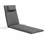 Outsunny Garden Sun Lounger Cushion Replacement Soft Sunbed Reclining Chair Relaxer Pad with Pillow, Cushion ONLY - Grey