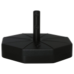 Outsunny Base de Sombrilla Rellenable de Agua 28 kg o Arena 40 kg Soporte de Parasol Octagonal Apto para Postes de 38mm 48 mm para Jardín Terraza Ø60x36 cm Negro