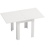 HOMCOM Mesa de Comedor Extensible para 4-6 Personas en Madera y Acero 140x80x77,5 cm Blanco