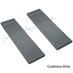 Outsunny Set of 2 Sun Lounger Cushions, Replacement Cushions for Rattan Furniture with Ties, 196 x 55 cm, Cushion ONLY, Dark Grey