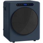 HOMCOM Sèche linge à évacuation, sèche-linge électrique 1000 W 3 Kg, modes Extra Dry et ECO, minuterie, acier inoxydable, bleu