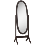 HOMCOM Miroir à pied ovale style shabby chic inclinaison réglable 48 x 46 x 147 cm mdf café