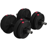SPORTNOW Haltères 2 en 1 réglables, haltères libres avec poignées antidérapantes, 15KG - Barres incluses