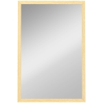 HOMCOM Specchio da Parete Rettangolare con Ganci, Specchio a Muro in Vetro e MDF, 40x60 cm, Color Legno