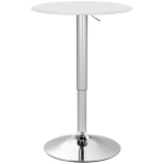 HOMCOM Tavolo Bar Rotondo Ø63 cm, Regolabile in Altezza 67-93cm con Struttura in Metallo, Piano Girevole 360°, per Cucina Sala da Pranzo, Bianco
