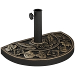 Outsunny Sonnenschirmständer aus Edelstahl Schirmständer mit Griffe, halbrund Schirmhalter, Schirmgewichtfür Sonnenschirm Ø3,8-Ø4,8 cm, für Balkon, Terasse, Garten, Bronze