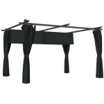 Outsunny Pérgola con Techo Retráctil 4x3 m Cenador con Paredes Laterales Anti-UV Resistente al Agua para Jardín Patio Gris Oscuro