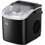HOMCOM Ijsblokjesmachine Ijsblokjedispenser Ijsblokjesmaker, 22,2 cm x 29,4 cm x 29 cm, Zwart