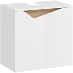 HOMCOM Wastafelonderkast, Badkameronderkast met Soft-Close deuren, Wit, 60 x 35 x 57,9 cm
