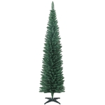 HOMCOM Árvore de Natal Slim 210 cm Árvore de Natal Artificial com 401 Ramos Suporte Metálico Decoração para Interior Verde