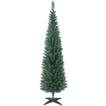 HOMCOM Árvore de Natal Slim 180 cm Árvore de Natal Artificial com 321 Ramos Suporte Metálico Decoração para Interior Verde