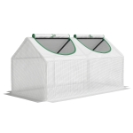 Outsunny Serra da Giardino a Casetta con Copertura in PE, Serra per Orto con Picchetti e Bordi Estesi per Piante e Fiori, 120x60x60cm, Bianco