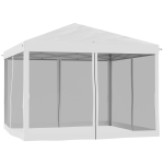 Outsunny Faltpavillon, Faltzelt mit Seitenwänden inkl. Tragetasche, Gartenpavillon, Metall, Oxfordstoff, 3 x 3 m, Cremeweiß