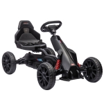 HOMCOM Go-Kart, Kindervoertuig met verstelbare zitting, trapvoertuig, trapauto met handrem, 3-8 jaar, buiten, Zwart