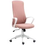 Vinsetto Scaun de birou ergonomic și tapițat, cu înălțime reglabilă și balansare, 62x56x110-119,5 cm, roz
