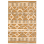 Outsunny Outdoorteppich Terrassenteppich, wetterbeständig, modernes Design, 121 cm x 182 cm x 0,3 cm, Grün + Creme