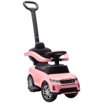 AIYAPLAY Carro Andador 2 em 1 para Crianças Land Rover Discovery com Buzina Pega de Empurrar e Barra Removíveis 84x40x94,5 cm Rosa
