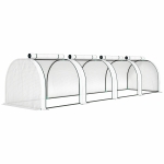 Outsunny 395  x 100 cm Low Tunnel Greenhouse - White