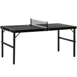SPORTNOW Mini Tavolo Ping Pong Pieghevole con Rete da Gioco e Maniglia da Trasporto, Tavolo da Ping Pong in Alluminio e MDF