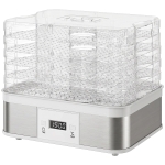 HOMCOM 5 Tier Food Dehydrator, 245W Stainless Steel Food Dryer Machine with Adjustable Temperature, Timer and LCD Display for Drying Fruit, Meat, Vegetable, Jerky and Pet Treat, White