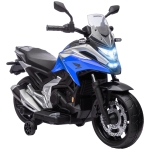AIYAPLAY Moto Elettrica per Bambini 3-6 Anni Licenza Honda, 12V Doppi Motori, Rotelle, 3 km/h, Max 30kg, Blu