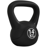 HOMCOM Kettlebell Kugelhantel 14 kg Gewicht-Hantel mit Sand befüllt für Anfänger Schwarz