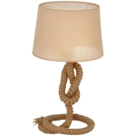 HOMCOM Nautical Style Table Lamp with Fabric Lampshade Metal Frame Power Switch, 48cm Home Desk Lamp Bedroom Living Room Study E27 Base, Beige
