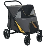 PawHut Hondenbuggy voor Middelgrote en Oudere Honden, Opvouwbare, Donkergrijs, 112 x 65 x 100 cm