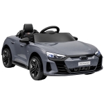HOMCOM Kinder-Elektroauto mit Fernbedienung, Sicherheitsgurt, Hupe, Musik, Scheinwerfer, bis 5 km/h, 3-5 Jahre, Grau