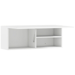 HOMCOM Mobiletto Bagno Pensile con Anta a Ribalta e Ripiani, 80x25x30 cm, Bianco