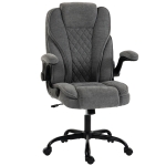 HOMCOM Office Chair, Ergonomic Desk Chair with Flip-up Armrest, Pocket Springs, Swivel Wheels, Adjustable Height, Grey