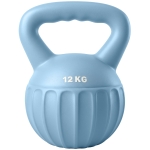 SPORTNOW Kettlebell 12 kg, haltère avec poignée Antidérapante, haltère à boule, musculation, entraînement, pour gym, bleu
