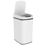 HOMCOM Cestino Rifiuti da 12L a Infrarossi con Secchio Rimovibile, in Acciaio Inox, ABS e PP, 28x22x41 cm, Bianco