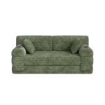 Cozy Sleeper Sofa with High-Density Foam and Soft Corduroy, Convertible Couch for Living Rooms and Small Spaces, 168L x 80W x 81H cm, Green