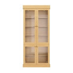 Modern Freestanding Display Cabinet with Height-Adjustable Shelves, LED Lighted Tall Showcase for Industrial Interiors, 80L x 40W x 180H cm, Natural