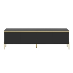 Spacious TV Stand with 4-Door Storage, Functional TV Cabinet for Modern and Italian Minimalist Living Rooms, 170L x 38W x 50H cm, Black