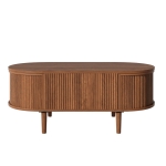 Functional Coffee Table with Height-Adjustable Tabletop, Solid Room Table with MDF Body and Pine Legs, 100L x 48W x 40H cm, Walnut